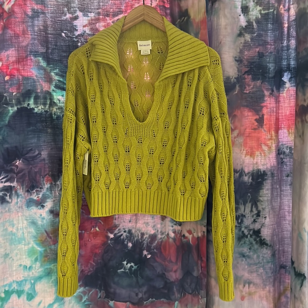 NWOT Cher Knit Sweater: Pistachio Green